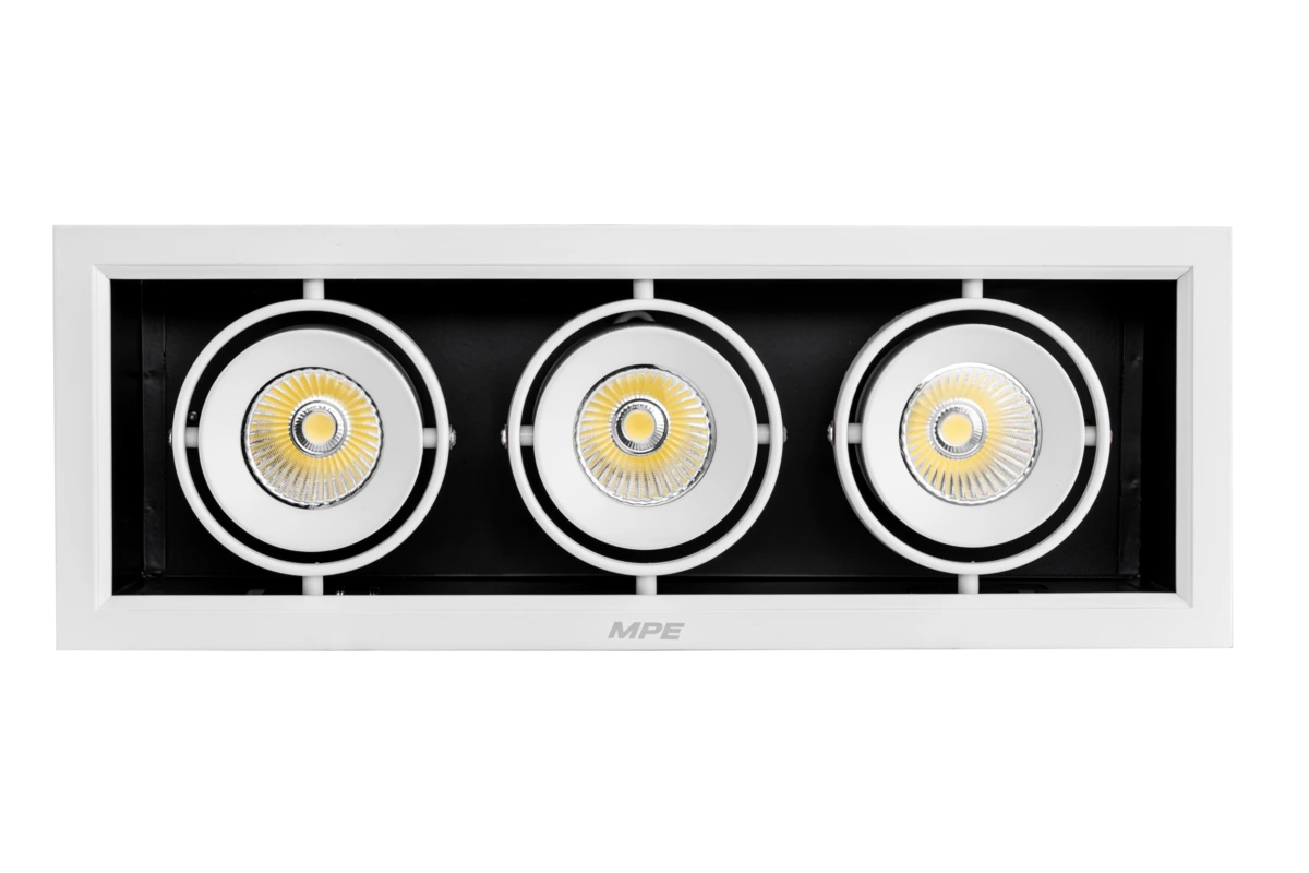 LED Downlight âm trần Chiếu điểm 3 đèn 12W ánh sáng vàng DLS-312V