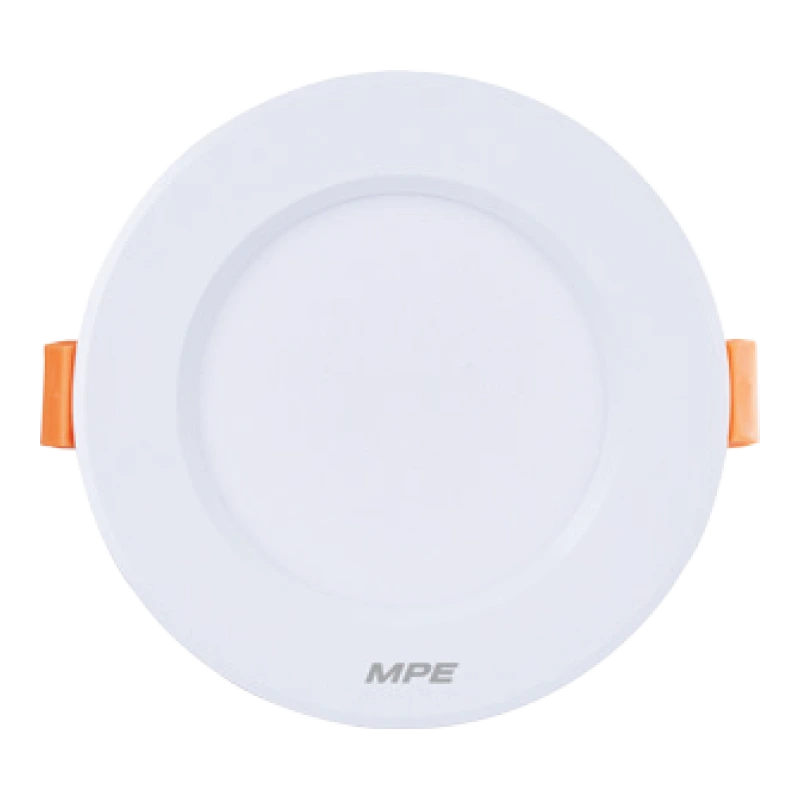 LED Downlight âm trần nhôm, viền trắng 9W, phi lớn, ánh sáng vàng DLTL-9V