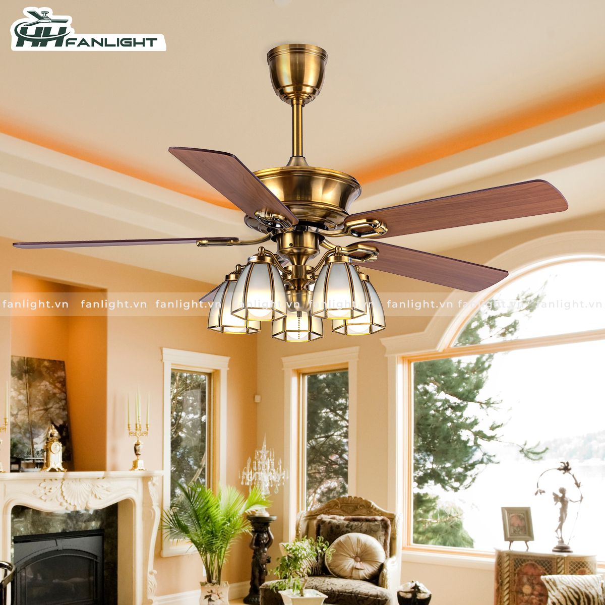 Quạt trần đèn cổ điển FL CD-501