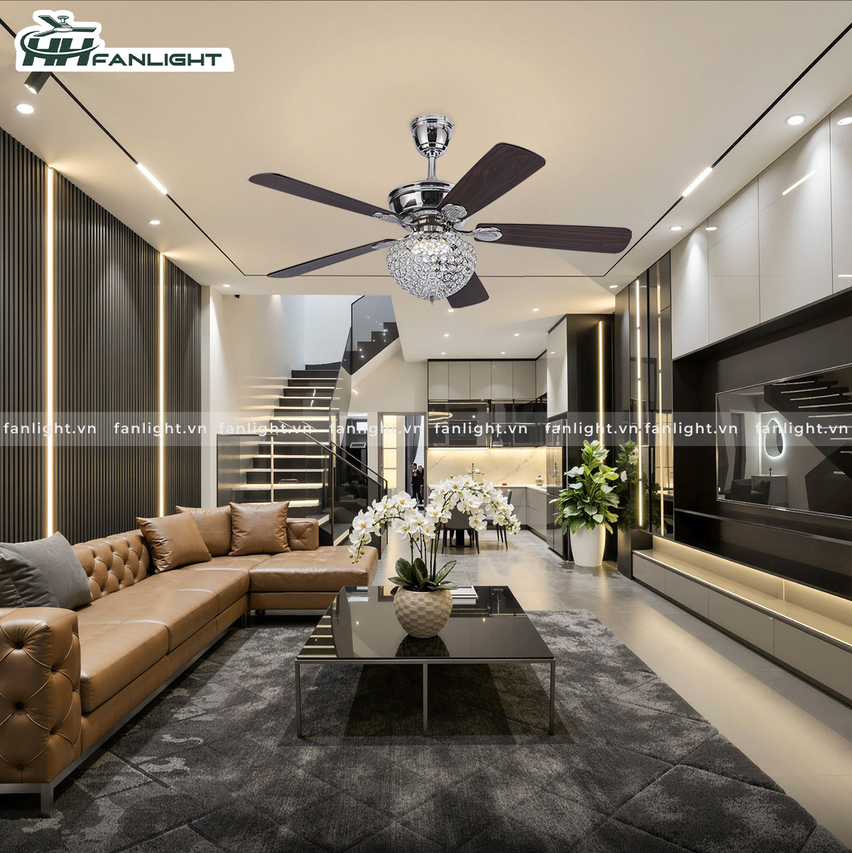 Quạt trần đèn cổ điển FL CD-503
