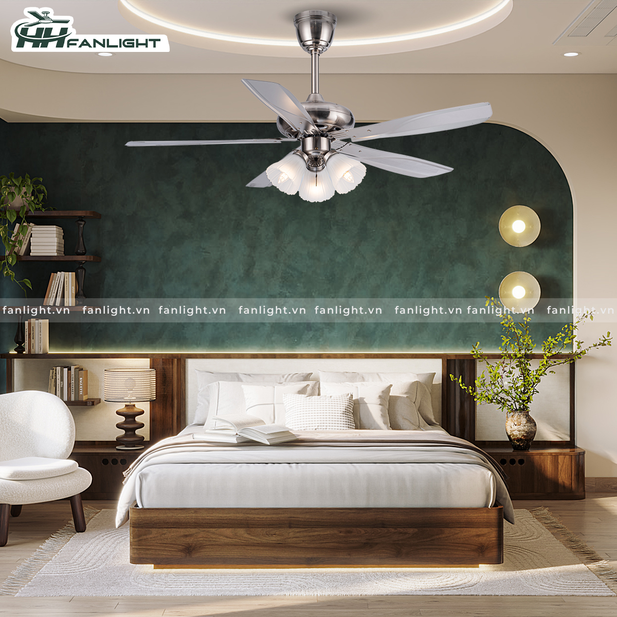 Quạt trần đèn cổ điển FL CD-506