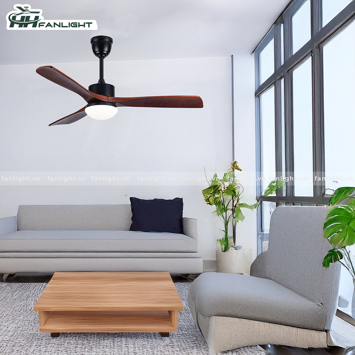 Quạt trần đèn hiện đại FL HD-302N