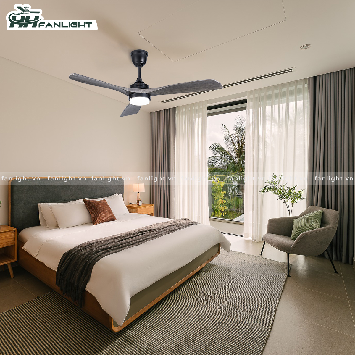 Quạt trần đèn hiện đại FL HD-302X