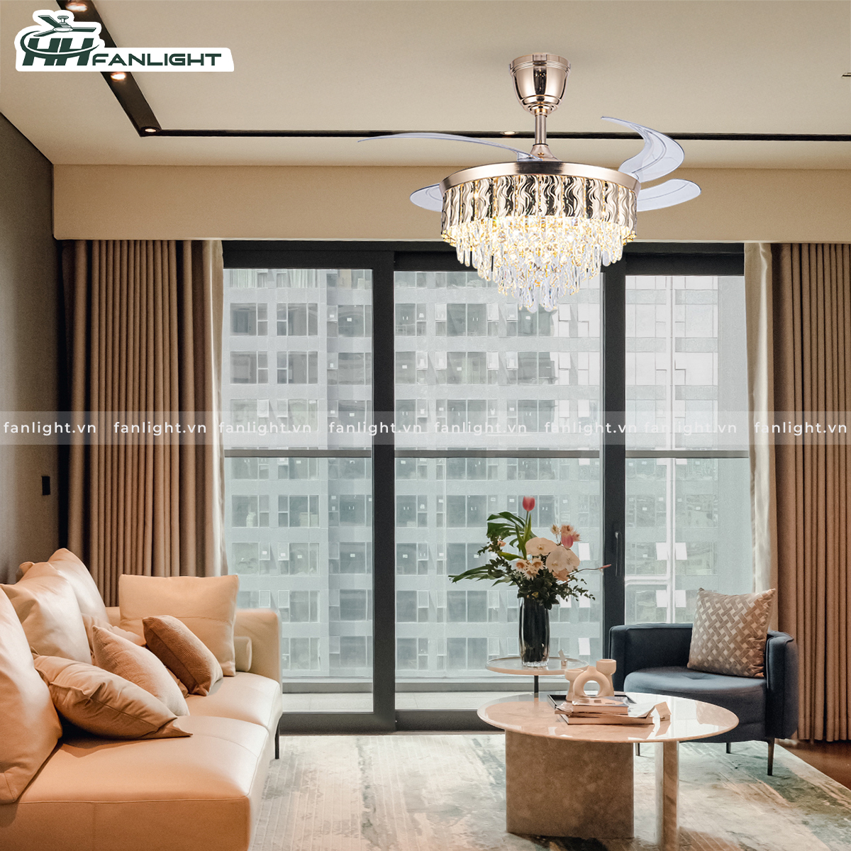 Quạt trần đèn giấu cánh FL HD-401