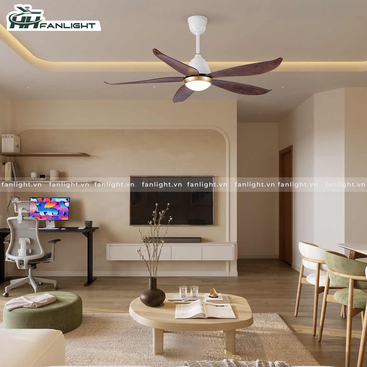 Quạt trần đèn hiện đại FL HD-505N