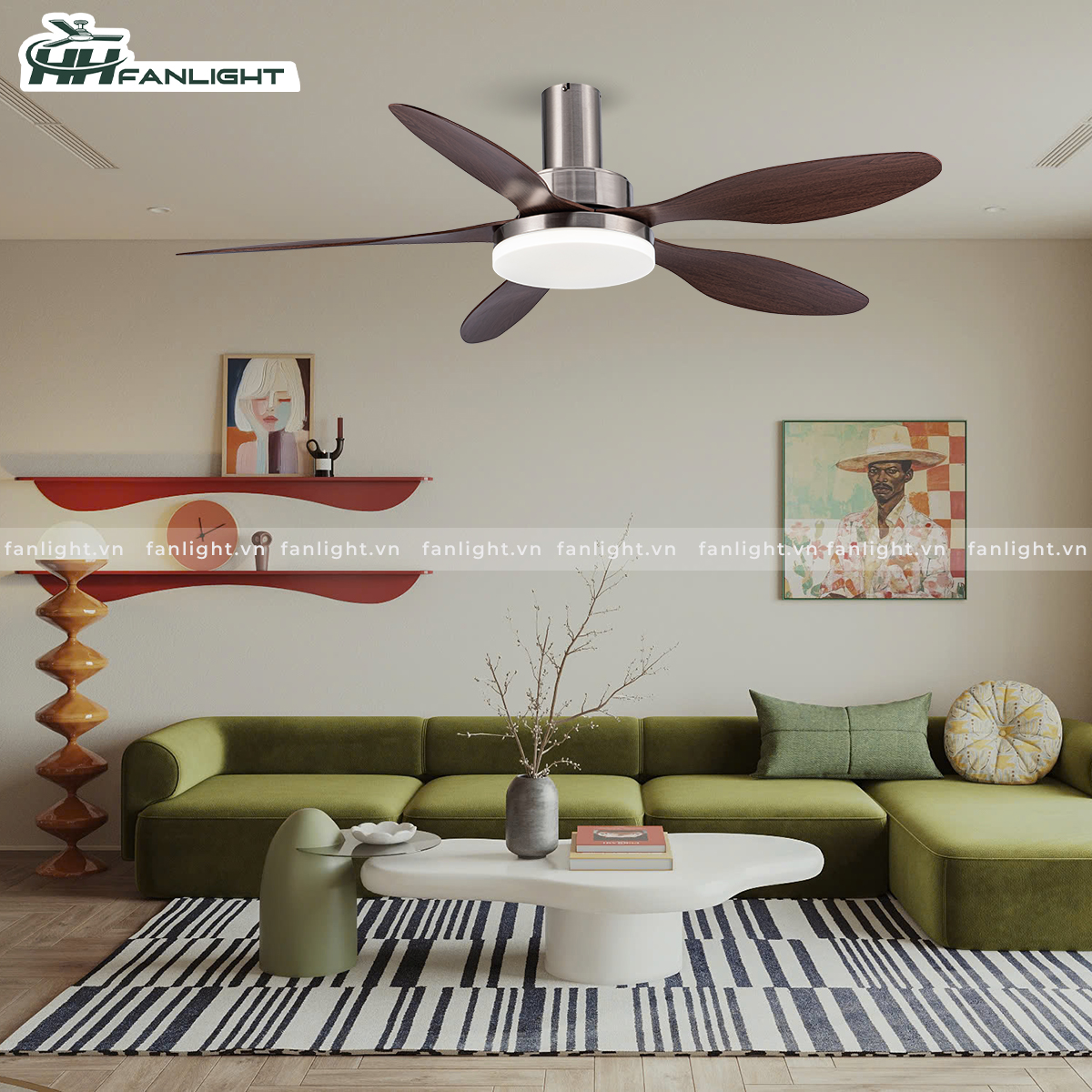 Quạt trần đèn hiện đại FL HD-507