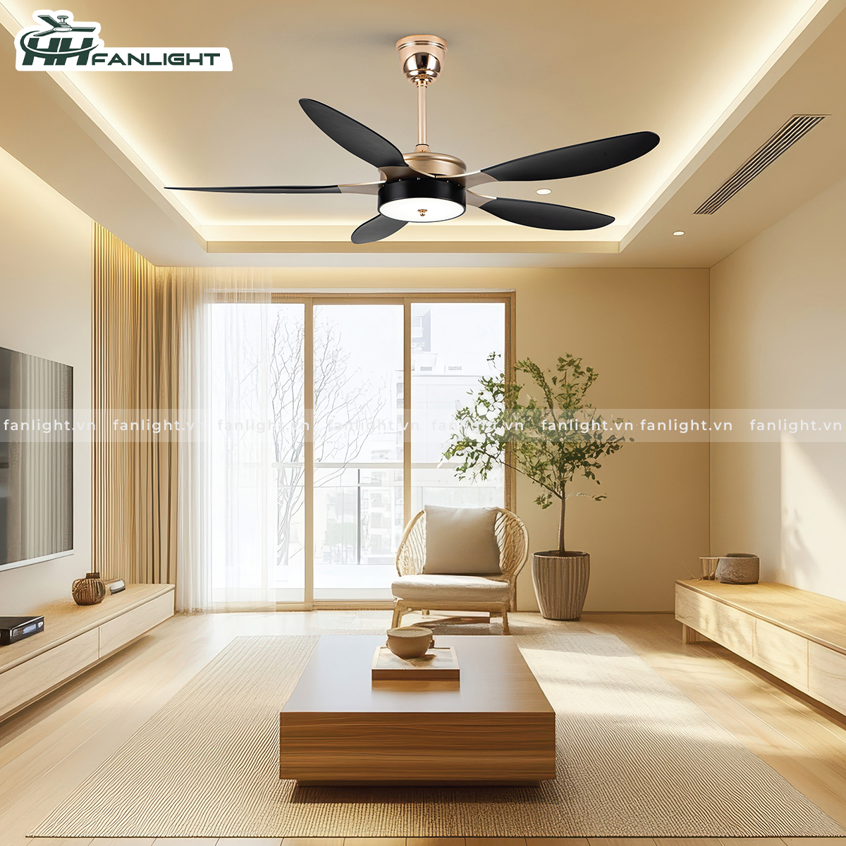 Quạt trần đèn hiện đại FL HD-508