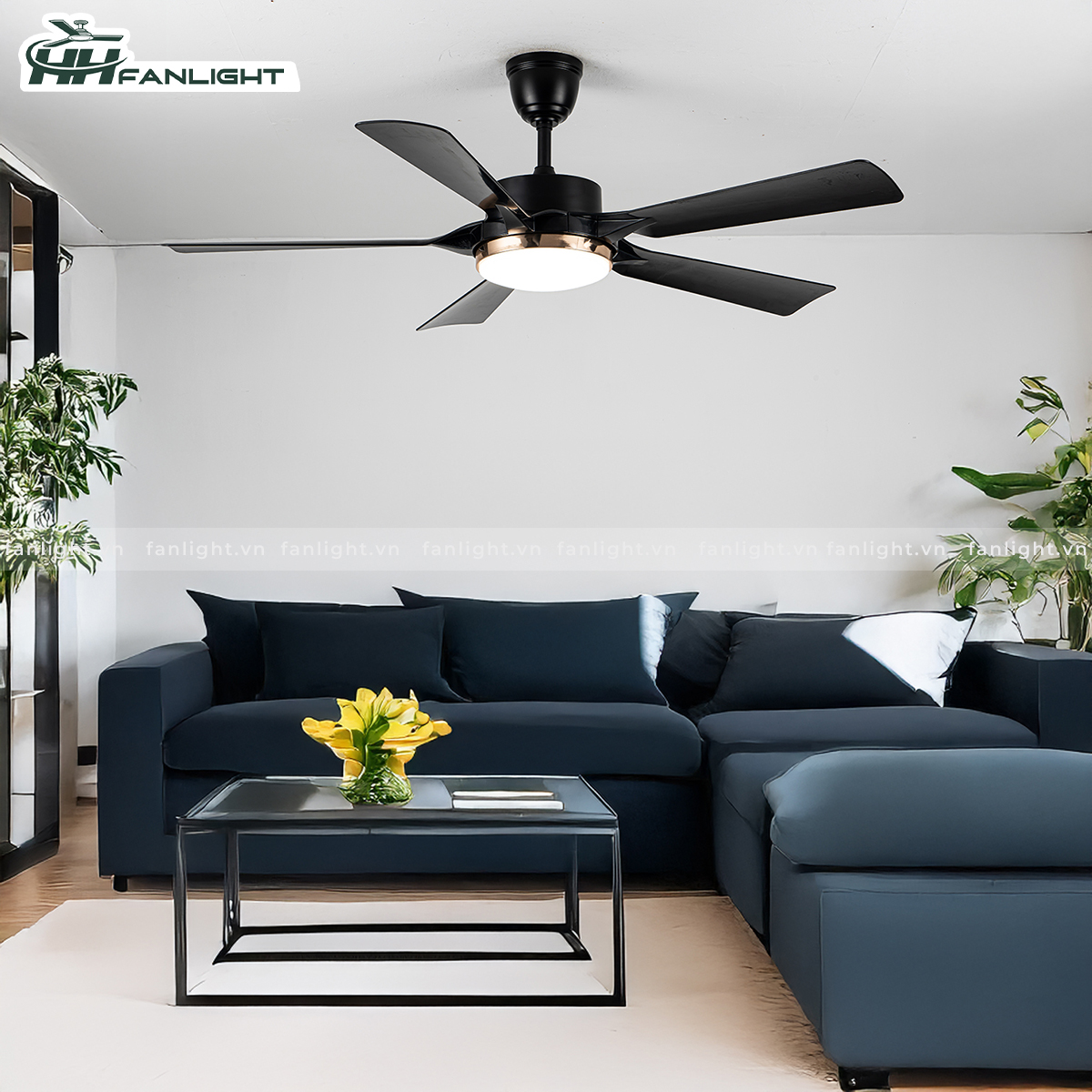 Quạt trần đèn hiện đại FL HD-517D