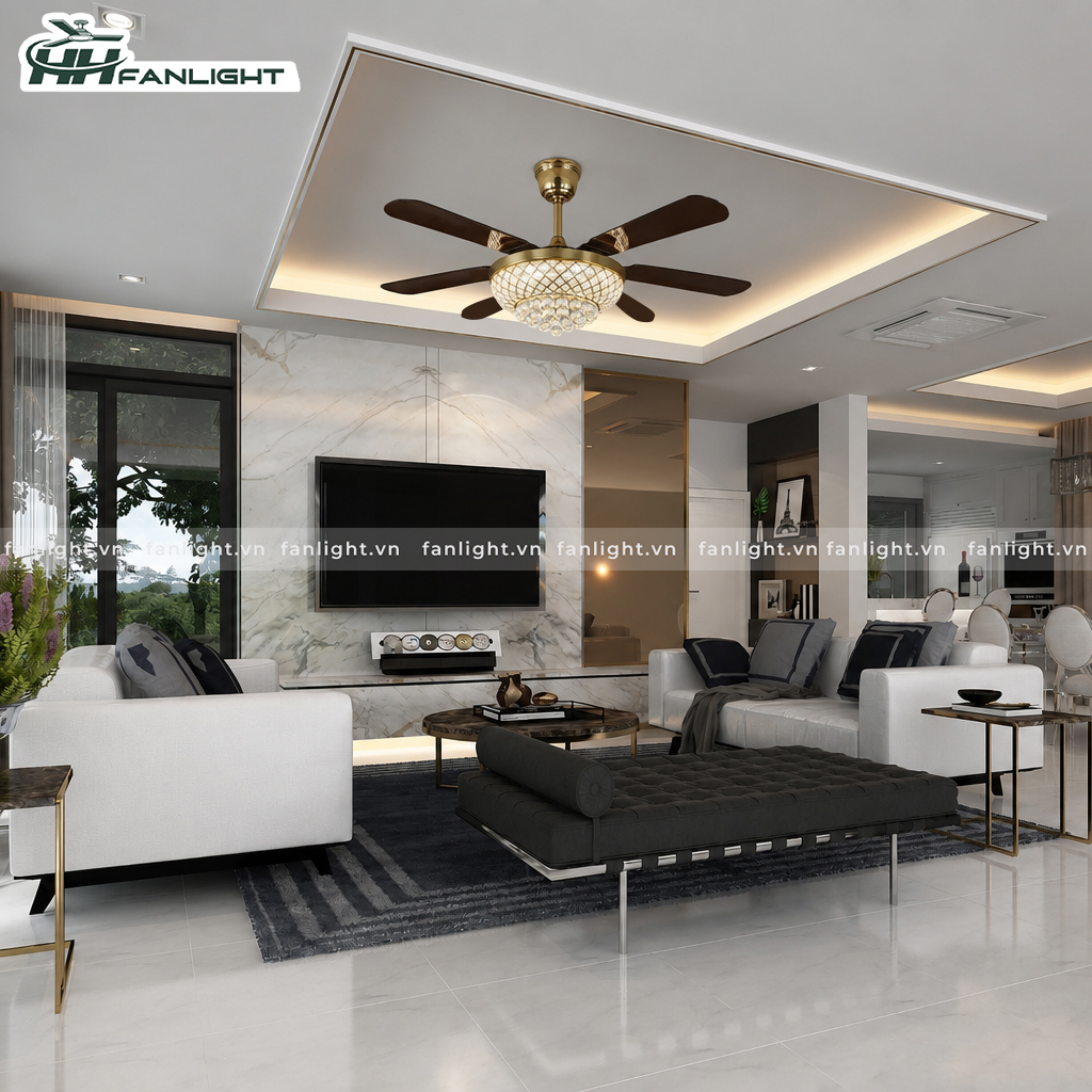 Quạt trần đèn hiện đại FL HD-600