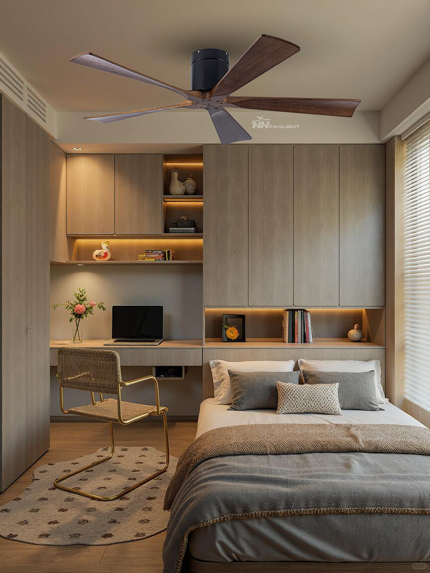 Quạt trần cánh gỗ sát trần cho chung cư FL HD-509