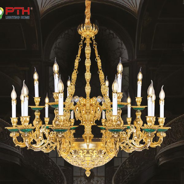 Đèn Chùm Xi Vàng 24K CNQT-139-21