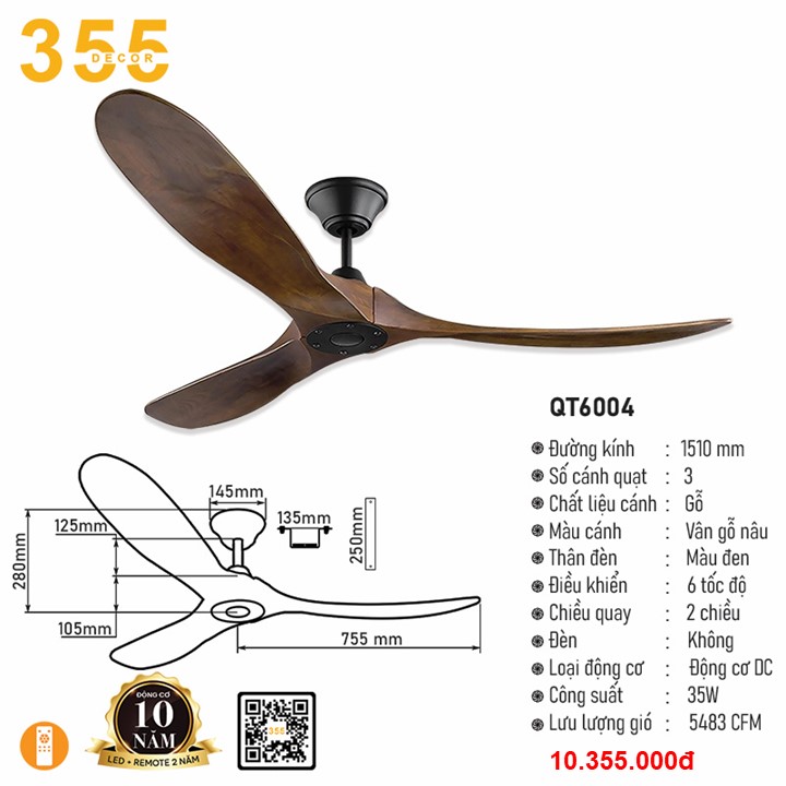 QT6004-1.jpg Quạt Trần QT6004 - Ảnh 1