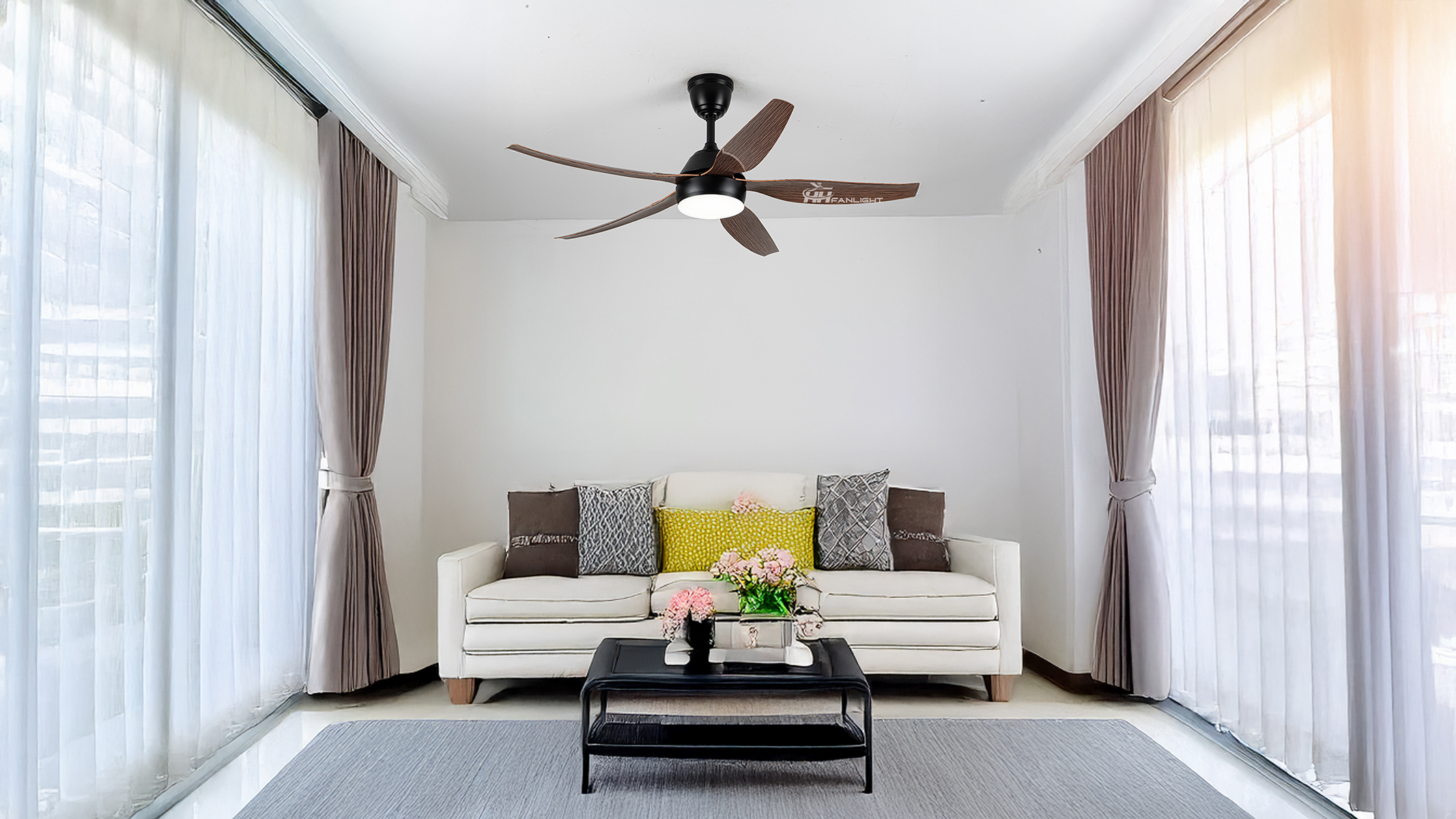 Quạt trần đèn phòng khách hiện đại FL HD-515