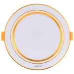 LED Panel âm trần nhôm viền vàng mặt tròn 7W ánh sáng trắng RPL-7T/G