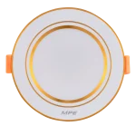 LED Downlight âm trần nhôm, viền vàng 5W ánh sáng vàng DLV2-5V